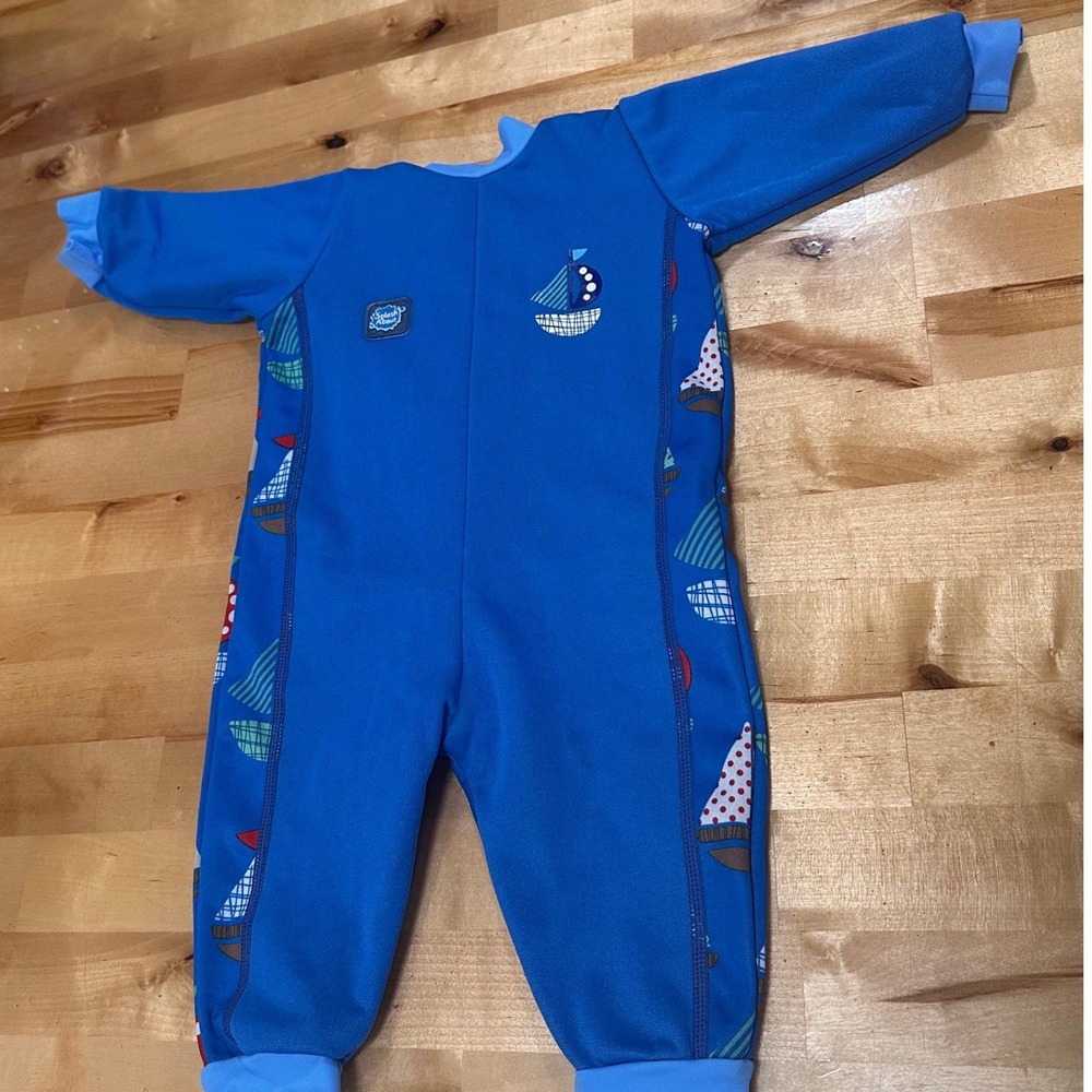 Splash About Wetsuit 3-6 Months Blue Warm-In-One Sailboat UPF 50+ RARE IN US